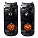 Produktbild Skxinn Unisex Winter Sportsocken,Halloween Pumpkin Bedruckte Kurze Socken/Lässige Niedliche Söckchen für Frauen,Weihnachtsdruck 3D Socken(W)