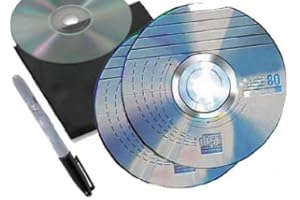 Recordable Audio Music CD-R Pack 50 x 80 minute Blank Music CD (Compact Disc Digital Audio Recordable) + Audio Music CD-RW + CD Sleeves to fit + CD Marker Pen - Compatible with Steepletone Edinburgh, Lancaster, SMC922, SMC1033, SMC2014, SMC595, Atlantic & Metro + Inovalley Retro 09 & Retro 11 Paris + TEAC LP-R400 LPR500 LPR-550 Music Centres, etc (By SXEY Electronics Ltd)