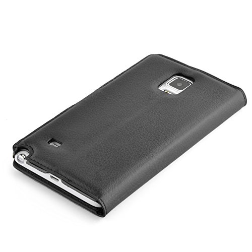 Cadorabo – Book Style Hülle für Samsung Galaxy NOTE 4 – Case Cover Schutzhülle Etui Tasche mit Standfunktion und Kartenfach in PHANTOM-SCHWARZ - 5