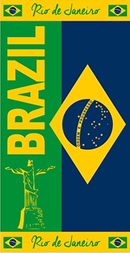 Strandtuch, Motiv: Brasilien, Jacquard-Frottee, 90 x 175 cm