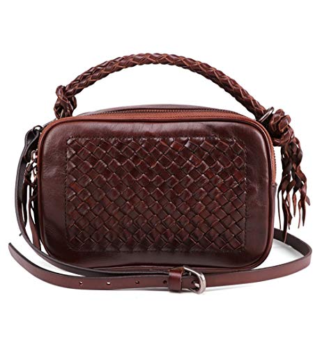 Preisvergleich Produktbild LXFA Damen Handtasche Leder,Mini Umhängetasche, Quaste Messenger Bag Handytasche