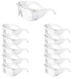 SunnyPro Protective Safety Glasses with Clear Anti-fog Lenses Transparent Eye Protection Goggles Splash Windproof Dustproof UV Protected Light Weight Wrap Around Glasses 12 Pack