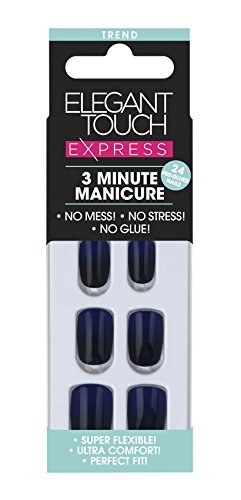Elegant Touch Pre-Glued Express Nails, Trend Blue Ombre