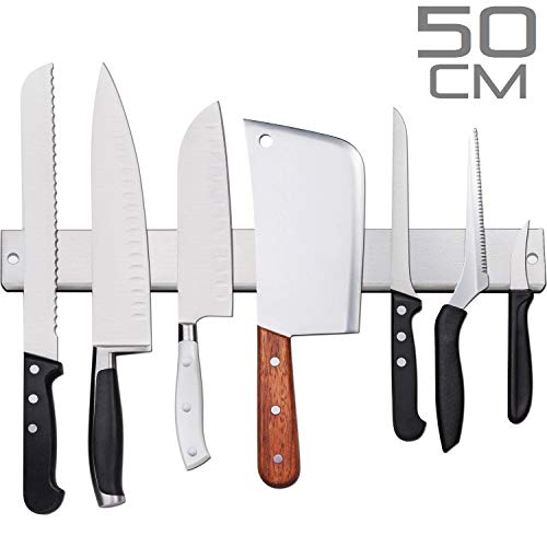 DoAlpha Portacoltelli - Barra Magnetica per Coltelli in Acciaio Inox - Utilizzabile Come Porta Coltello, Porta Coltelli, Striscia di Coltello - Includere Viti e Nastro Adesivo - Lughezza di 50cm