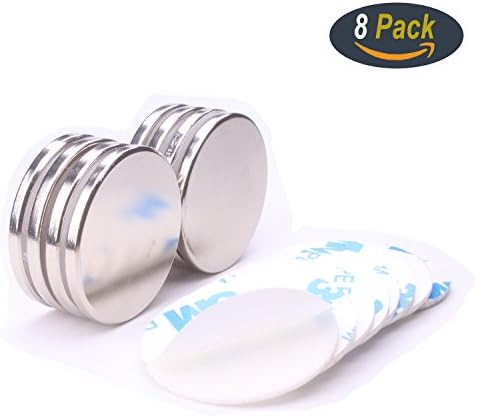 8Pcs Neodymium Disc Magnets, Strong Rare Earth Magnets With 8Pcs Adhesive Backing , Used to metallic and non-metallic Surface, 30 mm X 3 mm