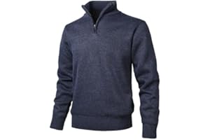 Herothorn Pullover in Pile da Uomo con Collo Alto e Zip Felpa in Micropile 1/4 di Zip a Manica Lunga Leggera a Collo Alto Lavorata a Maglia Pullover a Maglia Grossa Ispessita a Collo Alto