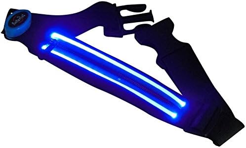 Emoment LED Light-Up Running Belt With Reflective Strip Holds Keys, Phone and Valuables While Keeping You Visible &amp; Safe