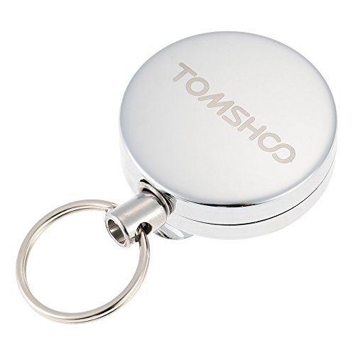 Preisvergleich Produktbild TOMSHOO Versenkbare Schlüsselanhänger Spule Gürtel Clip, 63cm