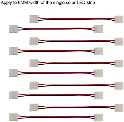 VILSOM 8 MM 2 PIN 10 PCS 2-Leiter-Anschl¨¹sse An Beide Enden f¨¹r LED-Lichtstreifen 3528 Einfarbener breiter Streifen zum Streifen Jumper