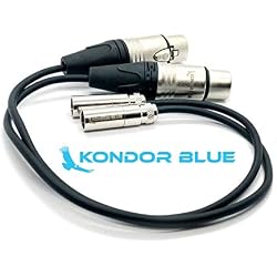KONDOR Lot de 2 câbles Audio Mini XLR mâle vers XLR Femelle Noir 4K Pro 3 Broches XLR Adaptateur Microphones Mixeurs BMPCC4K (Lot de 2)