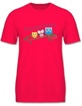 Geschwisterliebe Kind - Große kleine Schwester süße Eulen - Jungen T-Shirt