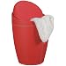 Produktbild AMSTYLE Wäschebehälter LUCY Wäschekorb Farbe Rot Hocker mit Funktion Badhocker gepolstert mit Stauraum Bezug Kunstleder Sitzhocker 100 kg Lederhocker mit Deckel Aufbewahrung Badezimmer rund