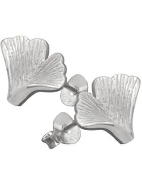 Vinani Damen-Ohrstecker Ginkgo Blatt mattiert Sterling Silber 925 Ohrringe OGK