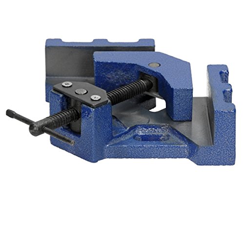 ECD Germany Präzisions Winkelschraubstock 100 mm Winkelspanner Schweißwinkel aus Stahlguss