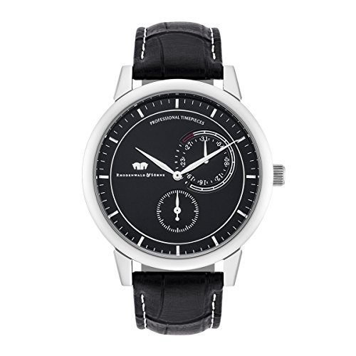 Rhodenwald & Shne Levantos Herrenuhr Multifunktionsuhr Edelstahl silber/schwarz 5 ATM Przisions-Quarzwerk Datum Lederarmband schwarz - Quarzuhr Echtleder-Armband Armband-Uhr analog Rhodenwald & Shne Levantos Herrenuhr Multifunktionsuhr Edelstahl silber/schwarz 5 ATM Przisions-Quarzwerk Datum Lederarmband schwarz - Quarzuhr Echtleder-Armband Armband-Uhr analog