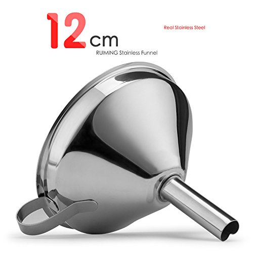OUNONA 12cm Trichter mit Sieb Edelstahl für die Übertragung von flüssigen Flüssigkeiten Trockene Zutaten Pulver - 3