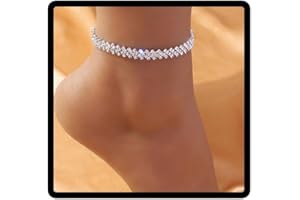 JUSTUSNX JUSTUNX Regolabile Cavigliera Strass Braccialetto Della Cavigliera Spiaggia Estate Piede Catena Dei Monili per Le Donne e Le Ragazze (B)