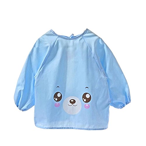 Lovely Smocks Baby Feeding Clothes Baby Bibs Happy Face ,Blue