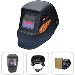 Todeco - Masque de Soudure Réglable, Masque avec Assombrissement Automatique - Matériau: Plastique (PP, PE) - Type de batterie: Batterie lithium , Noir