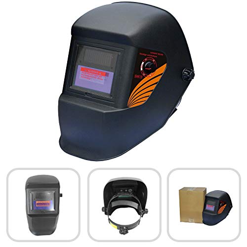 Todeco - Masque de Soudure Réglable, Masque avec Assombrissement Automatique - Matériau: Plastique (PP, PE) - Type de batterie: Batterie lithium , Noir