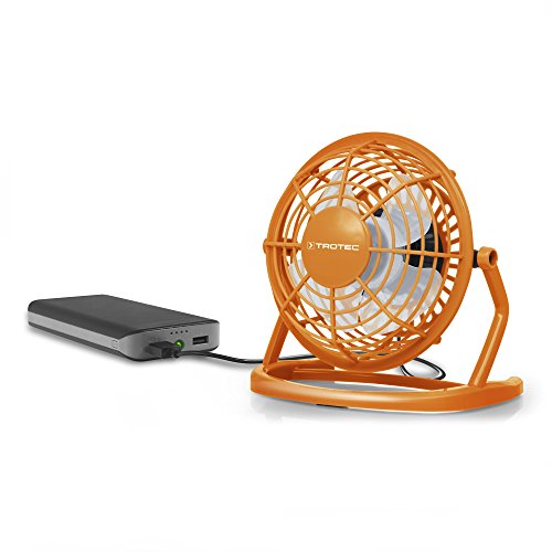 TROTEC TVE 1O Mini USB Ventilator / Fan / Lüfter Pumpkin Orange, geräuscharm mit An/Aus-Schalter, 360° Neigungswinkel, ideal für Schreibtisch Laptop Notebook, oder unterwegs (orange) - 3