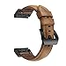 Produktbild Armband für Garmin Fenix 5X/5X Plus 26mm, Smartwatch Zubehör Crazy Horse Muster Leder Ersatzarmband Armbänder Smartwatch für Männer Frauen (Grau)