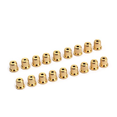 Preisvergleich Produktbild Baoblaze 18pcs Saitenbuchsen Saitenhülsen Einschlaghülsen klein Golden 9.5x2.5mm