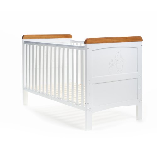 Disney Winnie the Pooh Deluxe Cot Bed - White with Pine Trim