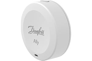 Danfoss Ally™ Czujnik nastroju 014G2480, certyfikat Zigbee, bezprzewodowy, zdalnie sterowany czujnik nastroju do termostatów grzejnika Danfoss Ally