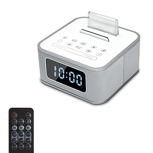 Preisvergleich Produktbild WWANGYU Radiowecker, Drahtlose Bluetooth-Lautsprecher, Digital-Wecker USB-Ladegerät Für Schlafzimmer Mit FM Radio / USB-Ladekabel Anschluss / AUX-IN Und Handy-Stand(Black,White),White