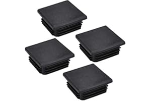 DECARETA 20PCS Square Plastic Plugs Square 50x50mm Ribbed Tube Anti-Slip Mat Square Tube Caps Square Tube Plug Plastic Square Inner Plugs Insert Plugs Pipe for Chairs Desks Tables Beds