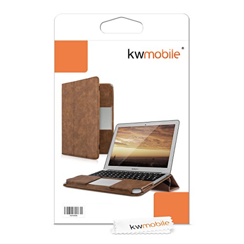 kwmobile Smart Cover Case für Apple MacBook Air 13″ (Modelle ab Mitte 2011) aus Kunstleder mit Aufstellfunktion in Braun - 7