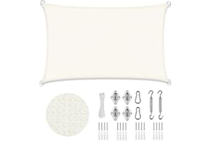 LOVE STORY Żagiel przeciwsłoneczny 3x3m z zestawem mocującym Zewnętrzny baldachim blokujący promieniowanie UV Żagiel przeciwsłoneczny na patio, ogród, podwórko,Beżowy