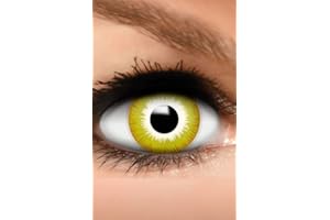 FUNZERA Lentes de contacto AVATAR de color Halloween, lentilla de motivo amarillo, 1 par, un solo uso sin receta