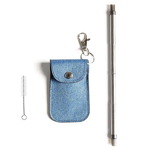 Leegoal Reusable Collapsible Straws Stainless Steel Material with ABS Nozzle Cleaning Brush Free Reusable Drinking Straws for 30oz 20oz Tumbler 8.3'' Diameter 0.31'' Fold Up to 2.4''