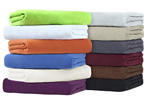 Farbenfrohes Kinder Spannbettlaken Jersey in 2er Packung 100% Baumwolle für Kinderbettmatratzen ÖKO Tex Geprüft in vielen Farben (Sand / Cappuccino)