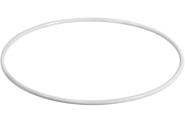 Rayher Anneau en métal, cercle macramé, 35 cm ø, 4 mm, revêtu, blanc, 2505500