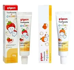 Pigeon Combo of Strawberry and Orange toothpaste 45g*2(Pack of 2)