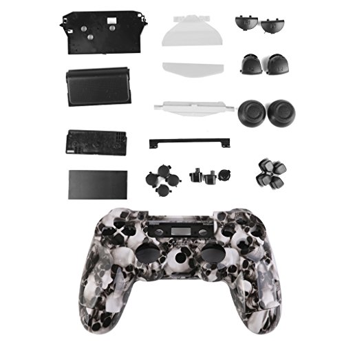 Preisvergleich Produktbild Weißer Schädel Controller Schalengehäuse Fall Kit Taste Für Playstation4 PS4