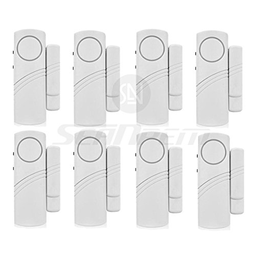 Funk-Türklingel - Tür und Fenster drahtlose Alarmanlage im drahtlos Türalarm Tür Alarm Sensor + Sirene haus alarmanlage sicherheit für haus Einbruch Diebstahl Schutz - Price xes (8)