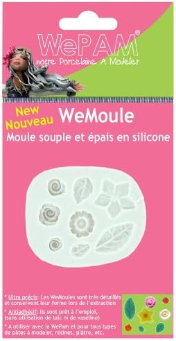 Wepam Wemoule PF09MA39 Mould for Porcelain Modelling - Assorted Roses/Leaves