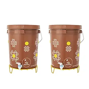 Daily Dump Chomp Double - Set of 2 Smart Garden Compost Bin with Stands for Converting All Kinds of Kitchen Food Waste into Manure