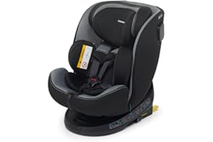 Foppapedretti Seggiolino Auto Circle I-Size, Seduta Girevole a 360°, per bambini da 40 a 150 cm di altezza, 0-12 anni, conforme ECE R129, Fissaggio Isofix e TopTether, Safe Body Protection, Carbon