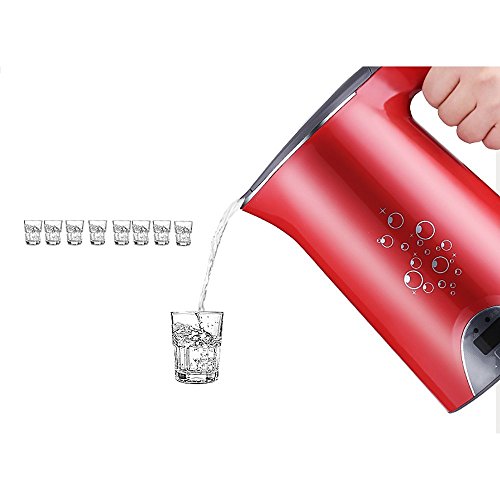 BCQ Redstainless Steel Electric Kettle Boil Water Third Gear Thermostat Double Layer Anti-Scald Automatic Power off Kettle1.7Liters(Size:265*221Mm) Electric Kettles