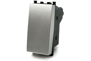 VR VETRINEINRETE Vetrineinrete® Pulsante unipolare compatibile con vimar plana interruttore relè 10A 250V invertitore deviatore campanello (Silver)