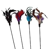 4x Demarkt Katzen Spielzeug Federspielzeug Federwedel...