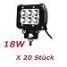 Produktbild MIRACLE 18W CREE 1800LM LED Offroad Flutlicht Reflektor Scheinwerfer Arbeitslicht SUV, UTV, ATV Arbeitsscheinwerfer Zusatzscheinwerfer 12V 24V Arbeits-Licht-Lampen-Bar (20 Stück)