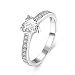 Yellow Chimes Lover Heart High Grade 925 Silver Plated Crystal Proposal Ring for Girls and Women RS.325.00