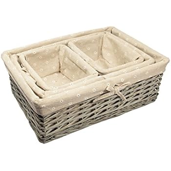 woodluv Wäschekorb, rustikal, Nextdaycoffee Korb Daisy bedrucktes