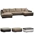 Produktbild Cavadore Wohnlandschaft Leriot / U-Sofa mit Kunstleder / Longchair rechts oder links montierbar / Inkl. Zier- und Rückenkissen / 365 x 86 x 200 cm (BxHxT) / Braun - Hellbraun